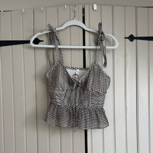 American Eagle Outfitters Checkered Tie-Strap Tank Top